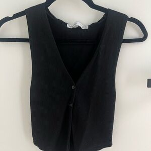 Bershka Black Sleeveless Knit Vest